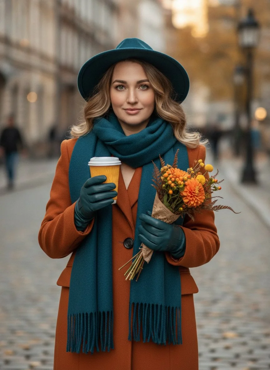 С кофе и букетом